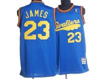 Mitchell and Ness Cleveland Cavaliers -23 LeBron James Blue Throwback Stitched NBA Jersey