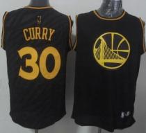 Golden State Warriors -30 Stephen Curry Black Precious Metals Fashion Stitched NBA Jersey