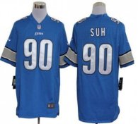 Nike Lions -90 Ndamukong Suh Blue Team Color Stitched NFL Game Jersey