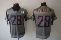 Nike Vikings -28 Adrian Peterson Grey Shadow With Hall of Fame 50th Patch Stitched NFL Elite Jersey