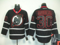 Autographed New Jersey Devils -30 Martin Brodeur Black Ice Stitched NHL Jersey