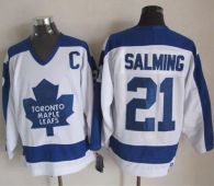 Toronto Maple Leafs -21 Borje Salming White Blue CCM Throwback Stitched NHL Jersey
