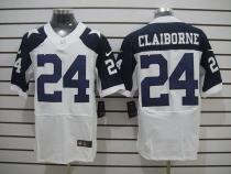 Nike Dallas Cowboys #24 Morris Claiborne White Thanksgiving Throwback Men's Stitched NFL Elite Jerse