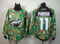 Minnesota Wild -11 Zach Parise Camo Veterans Day Practice Stitched NHL Jersey