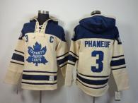 Toronto Maple Leafs -3 Dion Phaneuf Cream Sawyer Hooded Sweatshirt Stitched NHL Jersey