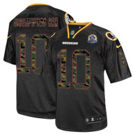 Nike Washington Redskins -10 Robert Griffin III Black With Hall of Fame 50th Patch Men's Stitched NF