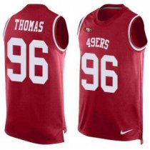 Nike 49ers -96 Solomon Thomas Red Team Color Stitched NFL Limited Tank Top Jersey