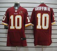 Nike Washington Redskins -10 Robert Griffin III Burgundy Red Team Color With 80TH Patch Men's Stitch