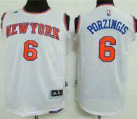 New York Knicks #6 Kristaps Porzingis White Stitched Youth NBA Jersey