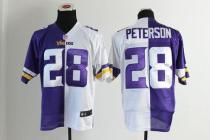 Nike Minnesota Vikings #28 Adrian Peterson Purple White Men's Stitched NFL Elite Split Jersey