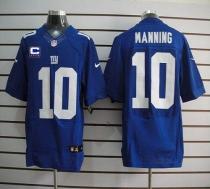 Nike New York Giants #10 Eli Manning Royal Blue Team Color With C Patch Men's Stitched NFL Elite Jer