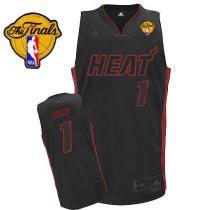 Miami Heat Finals Patch -1 Chris Bosh Black With Black&Red No Stitched NBA Jersey