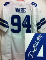 Nike Dallas Cowboys #94 DeMarcus Ware White Men's Stitched NFL Elite Autographed Jersey