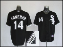 Autographed MLB Chicago White Sox -14 Paul Konerko Black Stitched Jersey