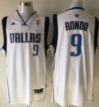 Revolution 30 Dallas Mavericks -9 Rajon Rondo White Stitched NBA Jersey