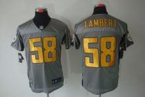 Nike Pittsburgh Steelers #58 Jack Lambert Grey Shadow Men's Stitched NFL Elite Jersey
