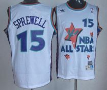 Golden State Warriors -15 Latrell Sprewell White 1995 All Star Throwback Stitched NBA Jersey