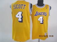 Los Angeles Lakers -4 Byron Scott Stitched Yellow Throwback NBA Jersey