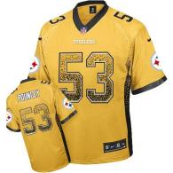 Nike Pittsburgh Steelers #53 Maurkice Pouncey Gold Men's Stitched NFL Elite Drift Fashion Jersey