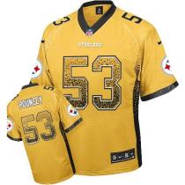 Nike Pittsburgh Steelers #53 Maurkice Pouncey Gold Men's Stitched NFL Elite Drift Fashion Jersey
