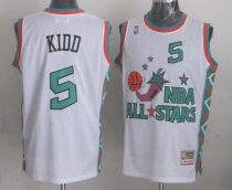 Mitchell And Ness Dallas Mavericks -5 Jason Kidd White 1996 All star Stitched NBA Jersey