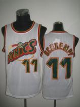 Oklahoma City Thunder -11 Detlef Schrempf White SuperSonics Throwback Stitched NBA Jersey