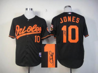 MLB Baltimore Orioles #10 Adam Jones Stitched Black Autographed Jersey