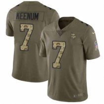 Nike Vikings -7 Case Keenum Olive Camo Stitched NFL Limited 2017 Salute To Service Jersey