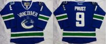 Vancouver Canucks -9 Brandon Prust Blue Home Stitched NHL Jersey