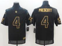 Nike Cowboys -4 Dak Prescott Black Stitched NFL Elite Pro Line Gold Collection Jersey