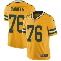 Nike Packers -76 Mike Daniels Yellow Stitched NFL Limited Rush Jersey