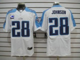 Nike Titans -28 Chris Johnson White With C Patch Stitched NFL Elite Jersey