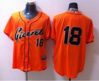 San Francisco Giants #18 Matt Cain Orange Stitched MLB Jersey