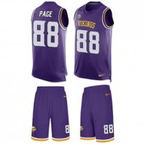 Vikings #88 Alan Page Purple Team Color Stitched NFL Limited Tank Top Suit Jersey