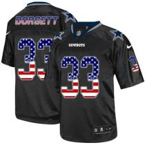 Nike Dallas Cowboys #33 Tony Dorsett Black Men's Stitched NFL Elite USA Flag Fashion Jersey