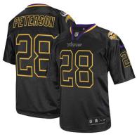 Nike Minnesota Vikings #28 Adrian Peterson Lights Out Black Men's Stitched NFL Elite Jersey
