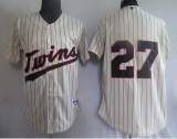 Minnesota Twins -27 J J  Hardy Stitched Cream MLB Jersey