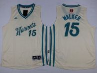 Charlotte Hornets #15 Kemba Walker Cream 2015-2016 Christmas Day Stitched Youth NBA Jersey