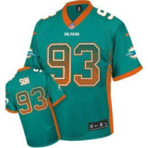 Nike Miami Dolphins -93 Ndamukong Suh Aqua Green Team Color Stitched NFL Elite Drift Fashion Jersey