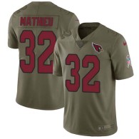 Nike Cardinals -32 Tyrann Mathieu Olive Stitched NFL Limited 2017 Salute to Service Jersey