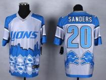 Nike Detroit Lions #20 Barry Sanders Blue Men's Stitched NFL Elite Noble Fashion Jersey
