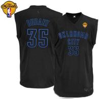 Oklahoma City Thunder -35 Kevin Durant Black on Black With Finals Patch Stitched NBA Jersey