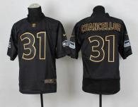 Nike Seattle Seahawks #31 Kam Chancellor Black Gold No Fashion Men's Stitched NFL Elite Jersey