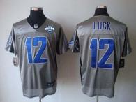 Nike Indianapolis Colts #12 Andrew Luck Grey Shadow With 30TH Seasons Patch Men's Stitched NFL Elite