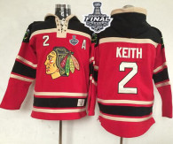 Chicago Blackhawks -2 Duncan Keith Red Sawyer Hooded Sweatshirt 2015 Stanley Cup Stitched NHL Jersey