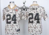 Nike Seattle Seahawks #24 Marshawn Lynch Camo USMC Super Bowl XLIX Men‘s Stitched NFL Elite Jersey
