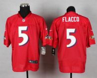 Nike Ravens -5 Joe Flacco Red Men's Stitched NFL Elite QB Practice Jersey