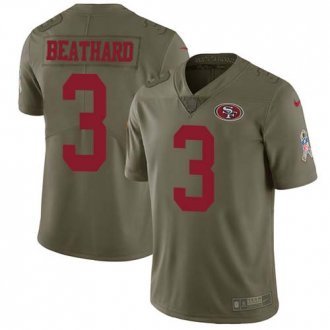 Nike 49ers -3 CJ Beathard Olive Stitched NFL Limited 2017 Salute to Service Jersey