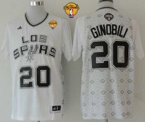 San Antonio Spurs -20 Manu Ginobili White New Latin Nights Finals Patch Stitched NBA Jersey