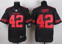 Nike San Francisco 49ers #42 Ronnie Lott Black Alternate Men‘s Stitched NFL Elite Jersey